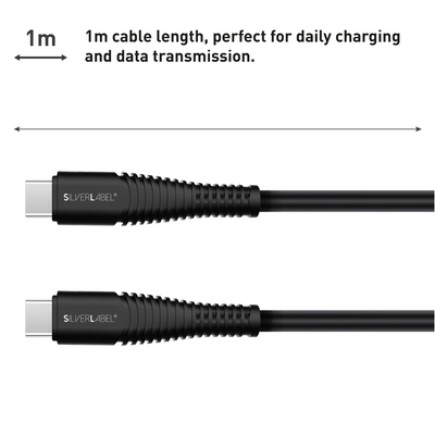 SilverLabel 1m USB-C to USB-C Cable Black