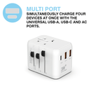 MiTEC MiTRAVEL World Travel Adapter - UK/EU/USA/AUS - White-2