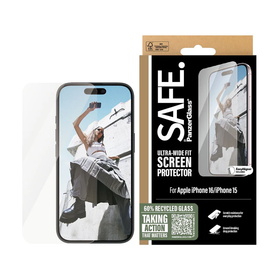 SAFE. by PanzerGlass™ Screen Protector Ultra Wide Fit for Apple iPhone 16/15 - 0