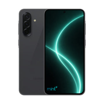photo of Samsung Galaxy A36 black with mint+ wallpaper