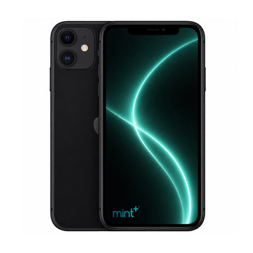 Photo of iPhone 11 black with mint+ wallpaper