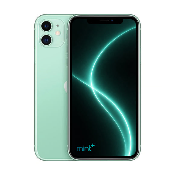 Photo of iPhone 11 green with mint+ wallpaper