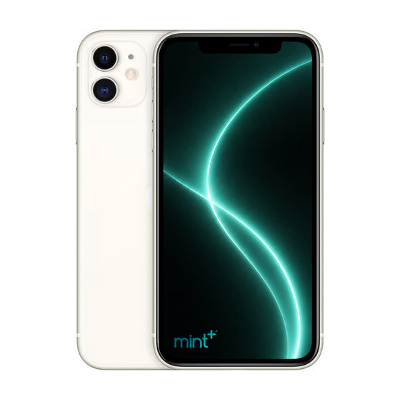 Photo of iPhone 11 white with mint+ wallpaper