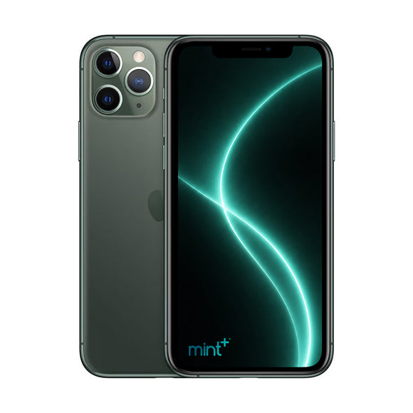 Photo of iPhone 11 Pro Max green with mint+ wallpaper