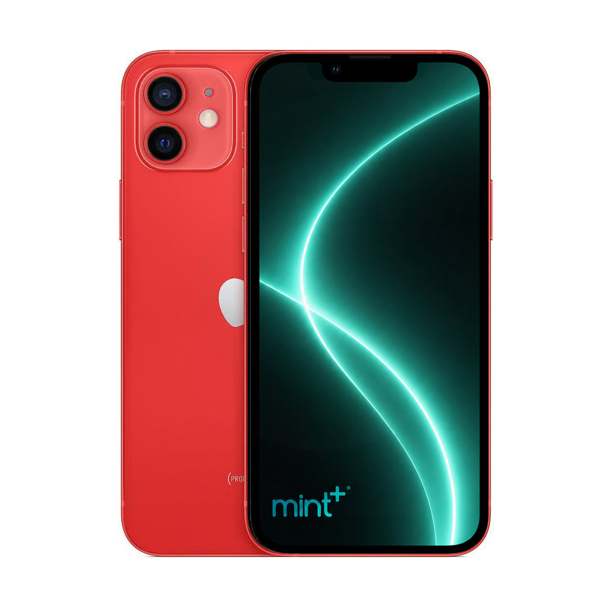 Photo of iPhone 12 red with mint+ wallpaper