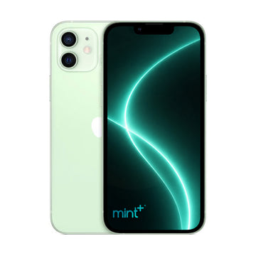 Photo of iPhone 12 mini green with mint+ wallpaper