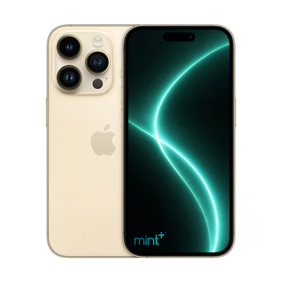 Photo of iPhone 14 pro gold with mint+ wallpaper